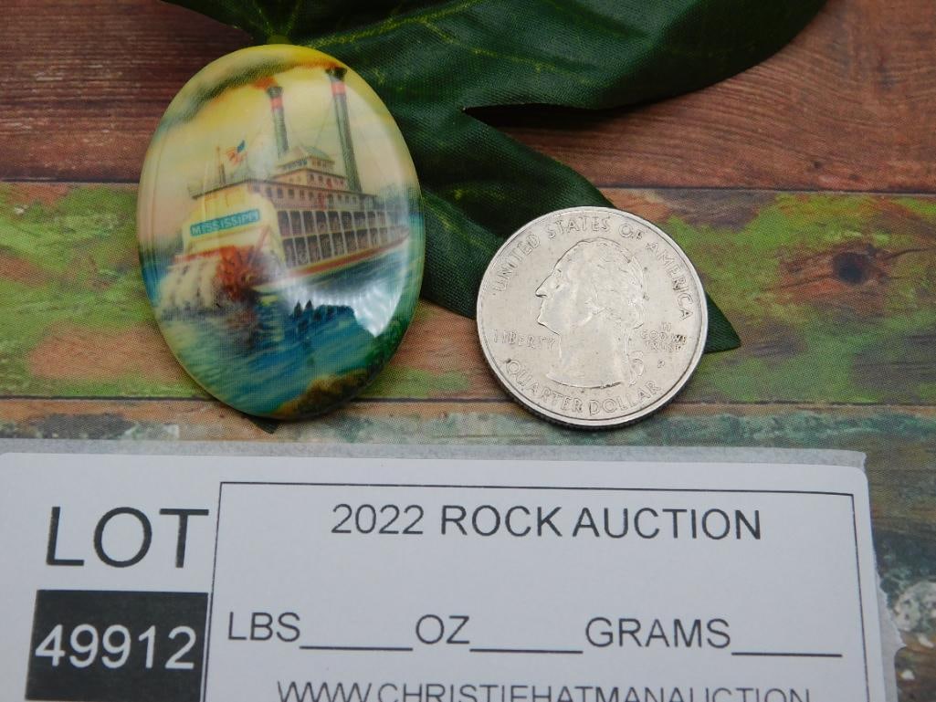 STEAM BOAT CABOCHON ROCK STONE LAPIDARY SPECIMEN - 2