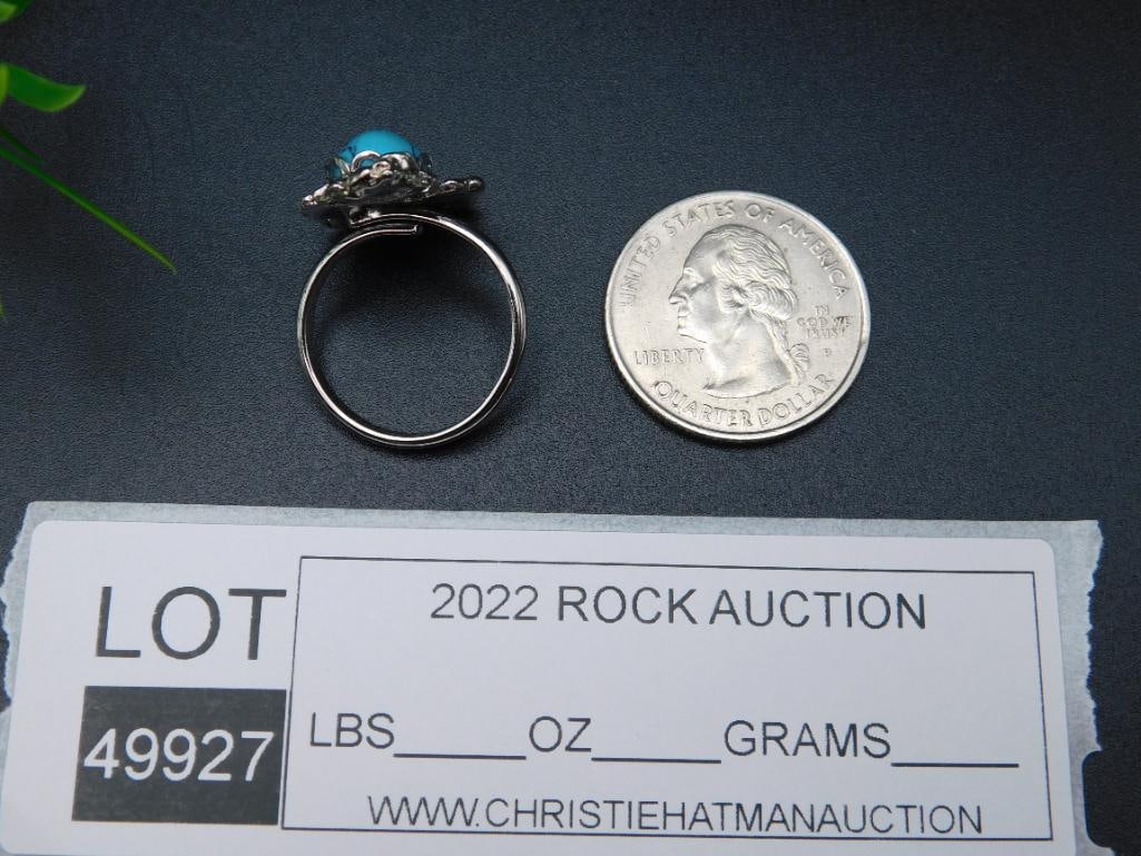 TURQUOISE RING ROCK STONE LAPIDARY SPECIMEN - 2