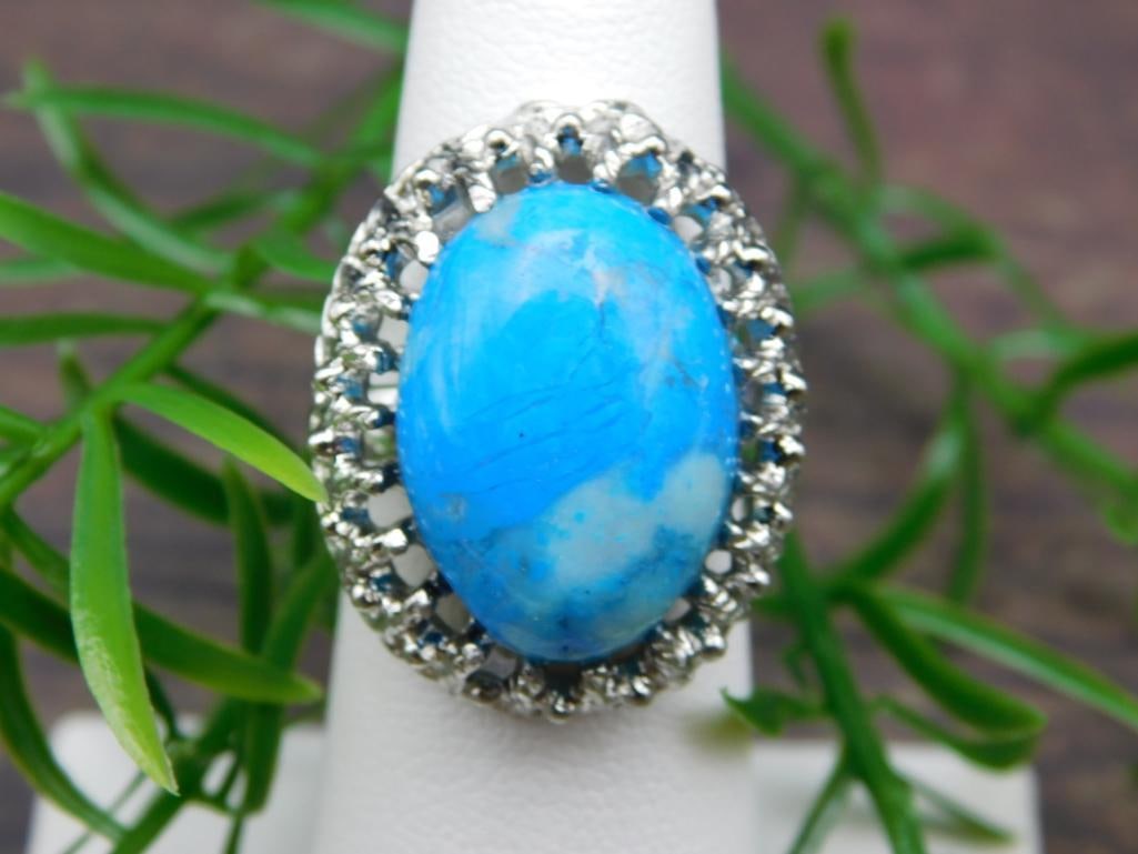 TURQUOISE RING ROCK STONE LAPIDARY SPECIMEN (1 of 2)