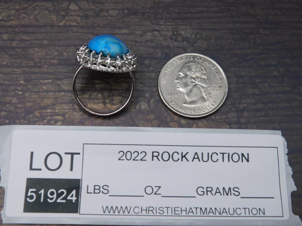 TURQUOISE RING ROCK STONE LAPIDARY SPECIMEN - 2