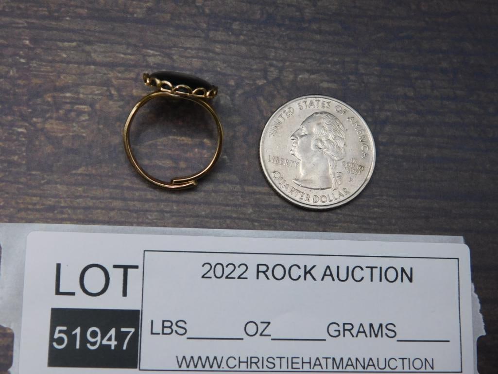 ABALONE STONE RING ROCK STONE LAPIDARY SPECIMEN - 2