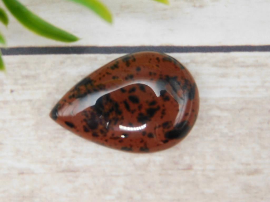 MAHOGANY OBSIDIAN CABOCHON ROCK STONE LAPIDARY SPECIMEN (1 of 2)