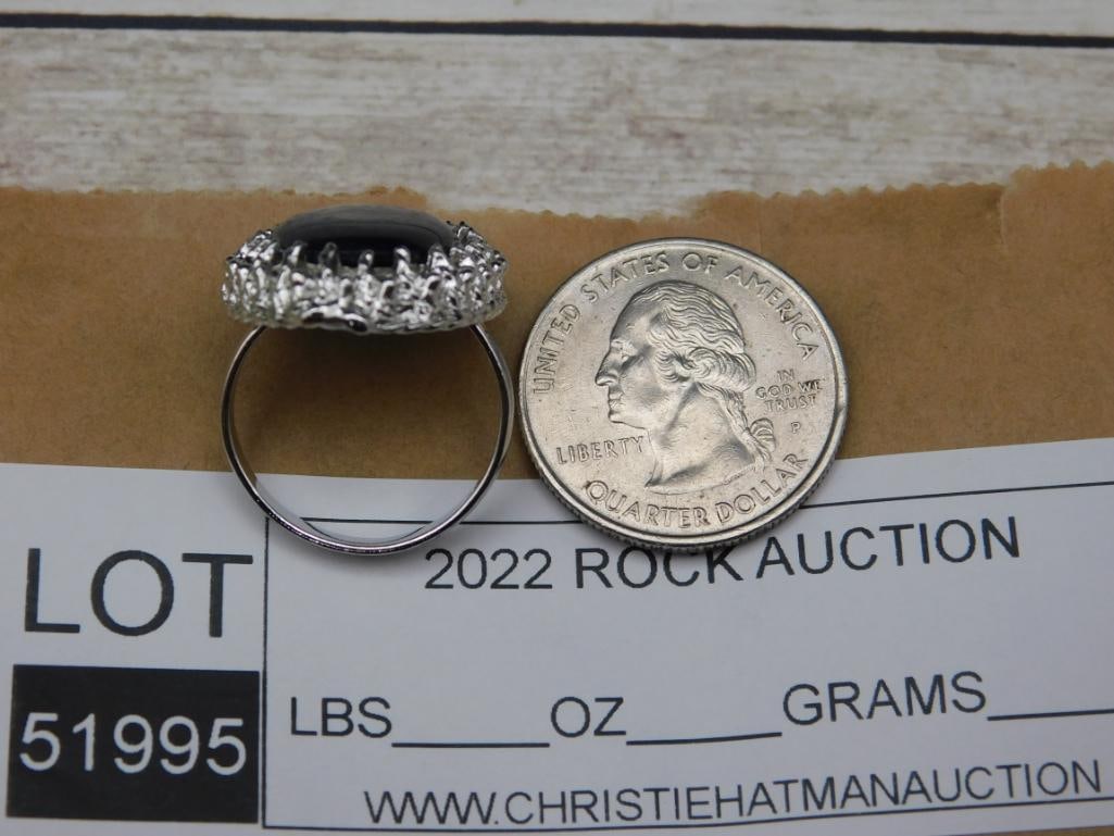 ABALONE STONE RING ROCK STONE LAPIDARY SPECIMEN - 2