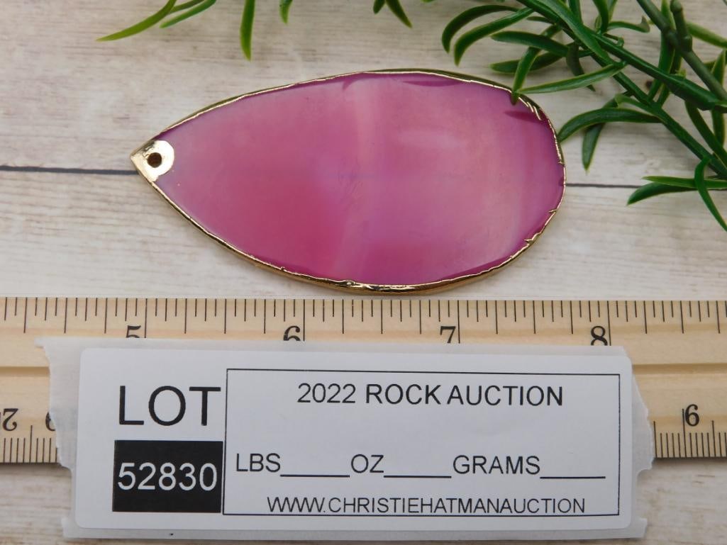 AGATE SLICE PENDANT ROCK STONE LAPIDARY SPECIMEN - 2