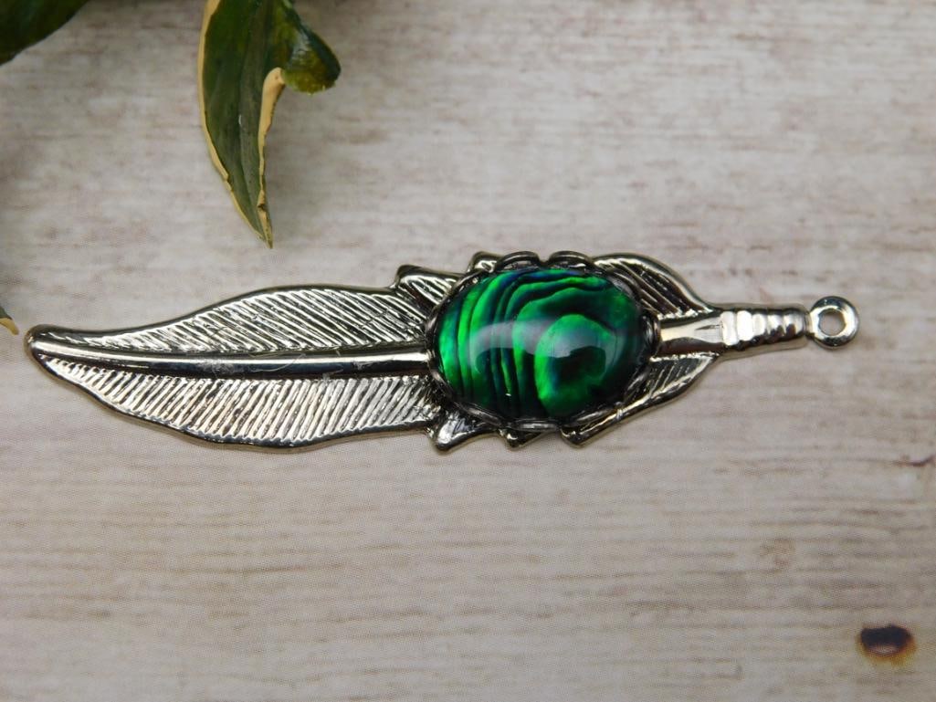 ABALONE STONE FEATHER PENDANT ROCK STONE LAPIDARY SPECIMEN: ABALONE STONE FEATHER PENDANT ROCK STONE LAPIDARY SPECIMEN