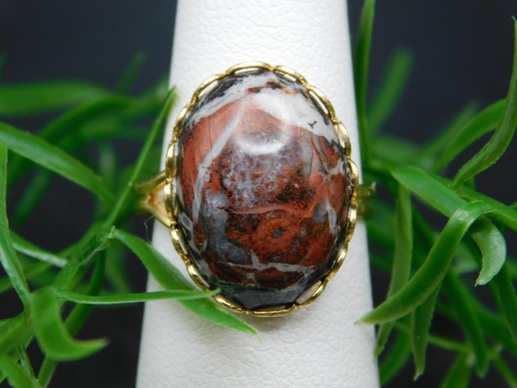 BRECCIATED JASPER RING ROCK STONE LAPIDARY SPECIMEN: BRECCIATED JASPER RING ROCK STONE LAPIDARY SPECIMEN