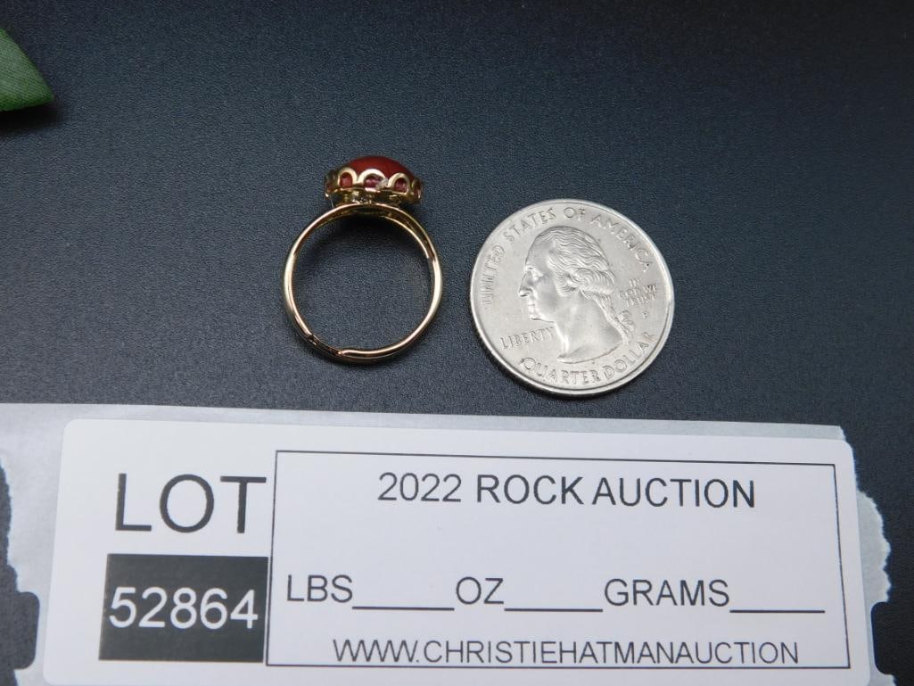 RED JASPER RING ROCK STONE LAPIDARY SPECIMEN - 2