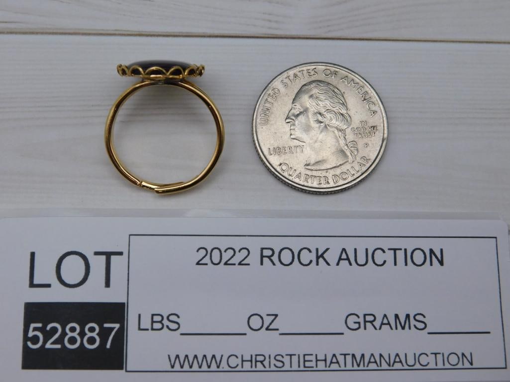 ABALONE STONE RING ROCK STONE LAPIDARY SPECIMEN - 2