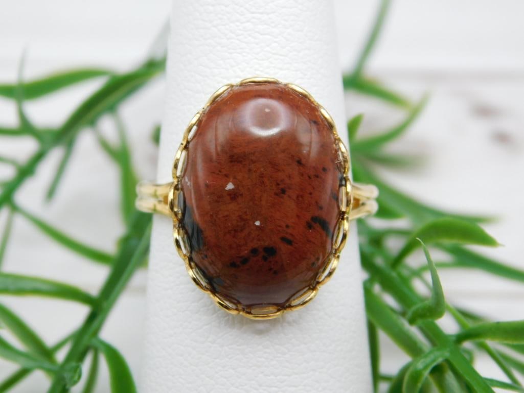 MAHOGANY OBSIDIAN RING ROCK STONE LAPIDARY SPECIMEN: MAHOGANY OBSIDIAN RING ROCK STONE LAPIDARY SPECIMEN