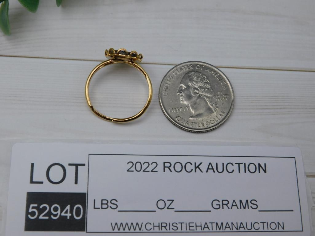 ABALONE STONE RING ROCK STONE LAPIDARY SPECIMEN - 2