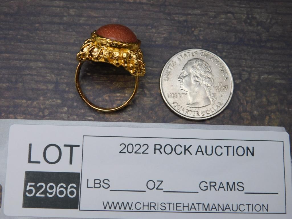 GOLDSTONE RING ROCK STONE LAPIDARY SPECIMEN - 2