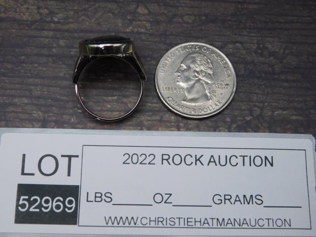 ABALONE STONE RING ROCK STONE LAPIDARY SPECIMEN - 2