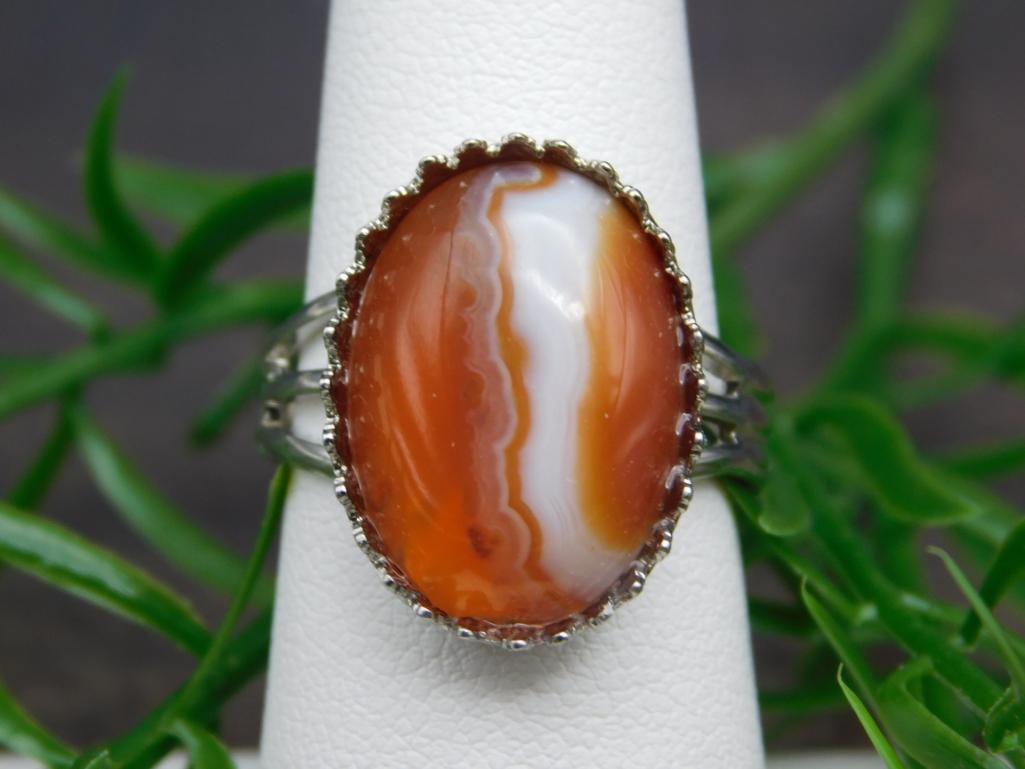 BANDED AGATE RING ROCK STONE LAPIDARY SPECIMEN (1 of 2)