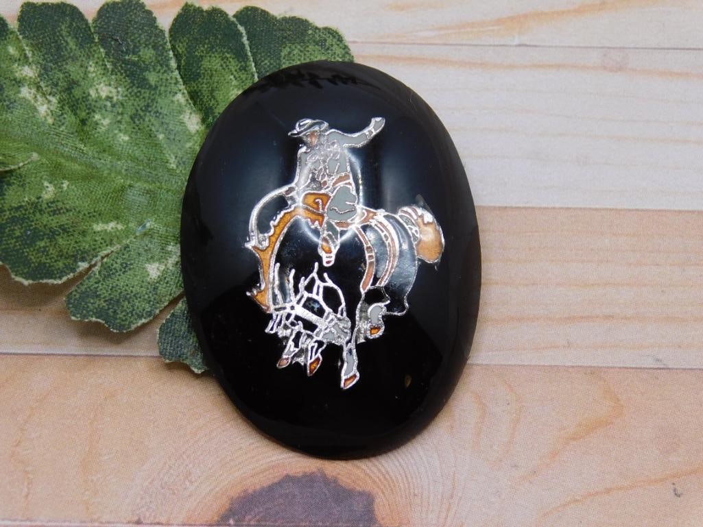 COWBOY CABOCHON ROCK STONE LAPIDARY SPECIMEN: COWBOY CABOCHON ROCK STONE LAPIDARY SPECIMEN