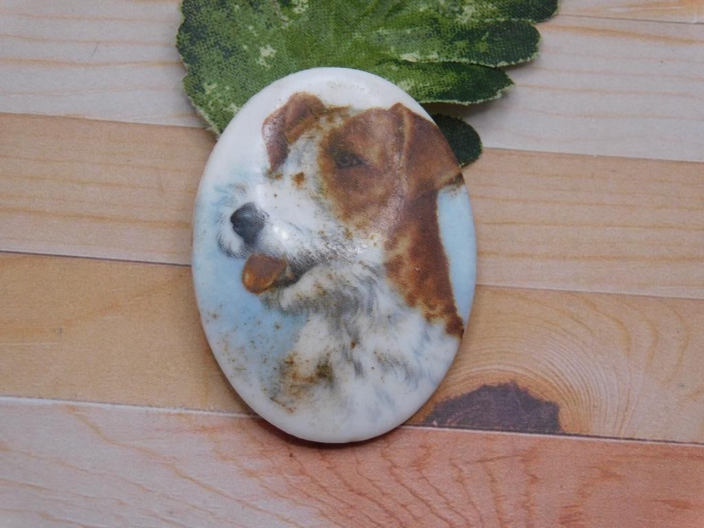 DOG CABOCHON ROCK STONE LAPIDARY SPECIMEN: DOG CABOCHON ROCK STONE LAPIDARY SPECIMEN
