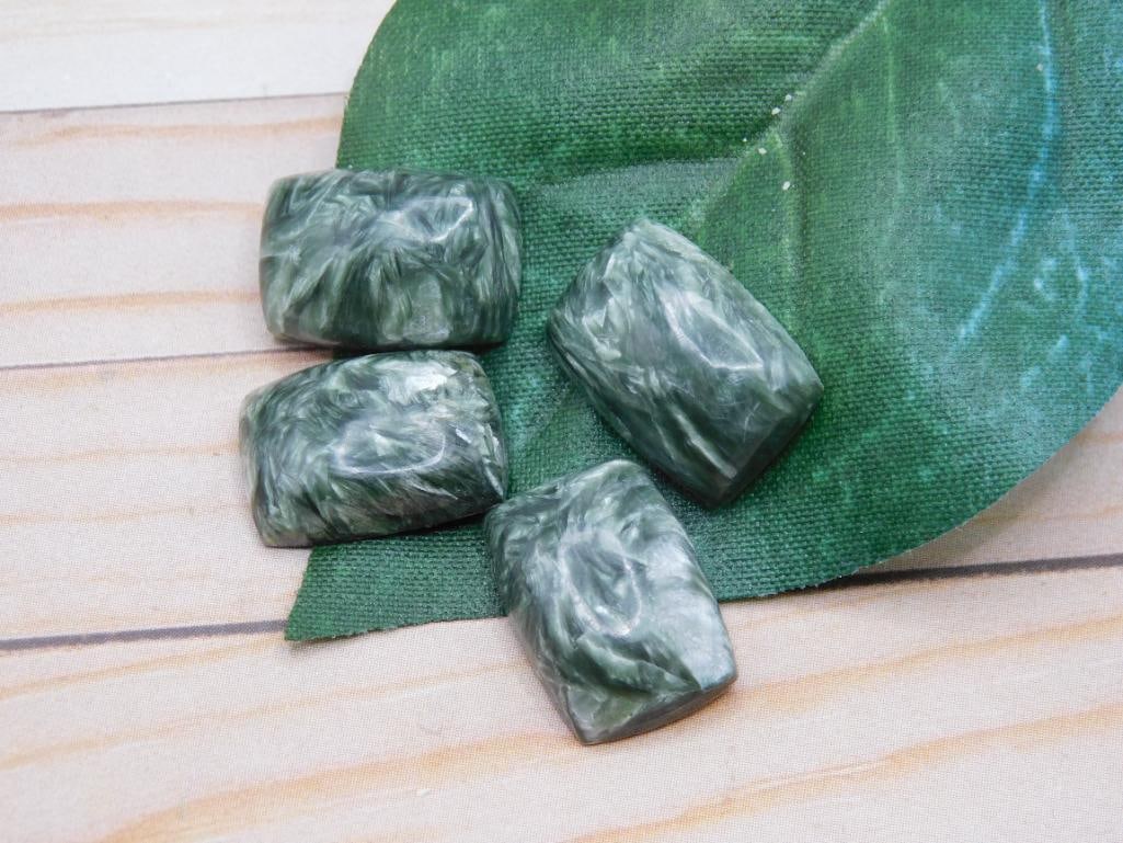 SERAPHINITE CABOCHONS ROCK STONE LAPIDARY SPECIMEN: SERAPHINITE CABOCHONS ROCK STONE LAPIDARY SPECIMEN