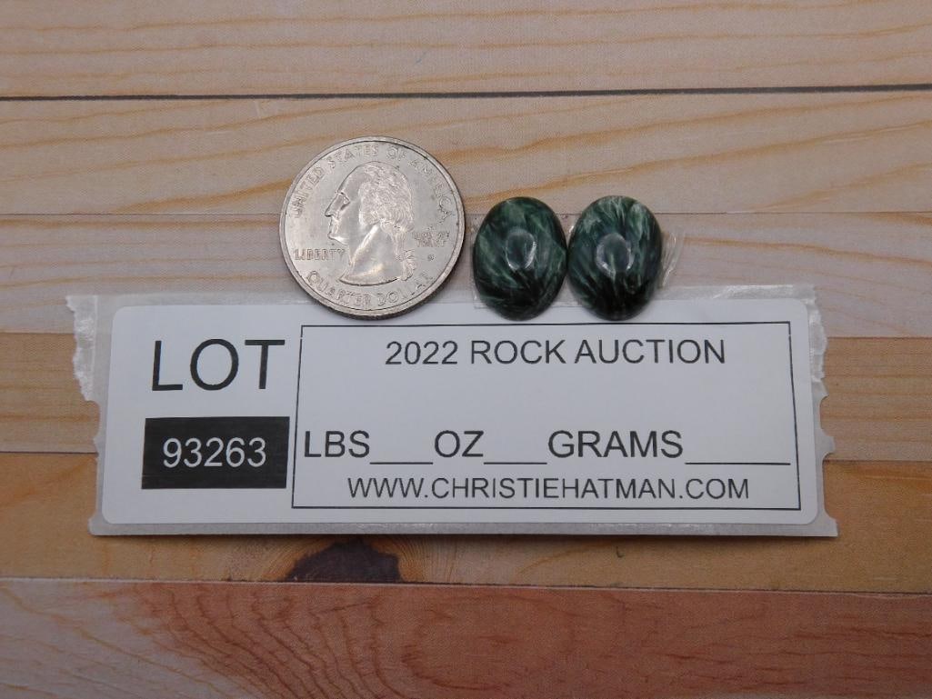 SERAPHINITE CABOCHONS ROCK STONE LAPIDARY SPECIMEN - 2