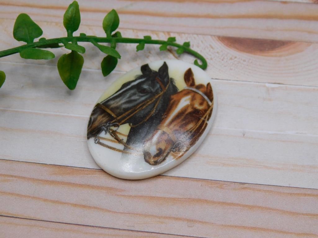 HORSE CABOCHON ROCK STONE LAPIDARY SPECIMEN (1 of 2)