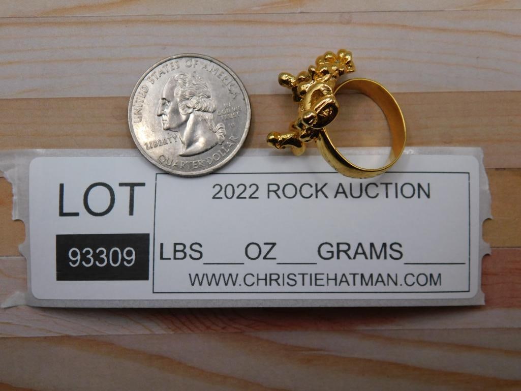 GOLD CLUSTER RING ROCK STONE LAPIDARY SPECIMEN - 4