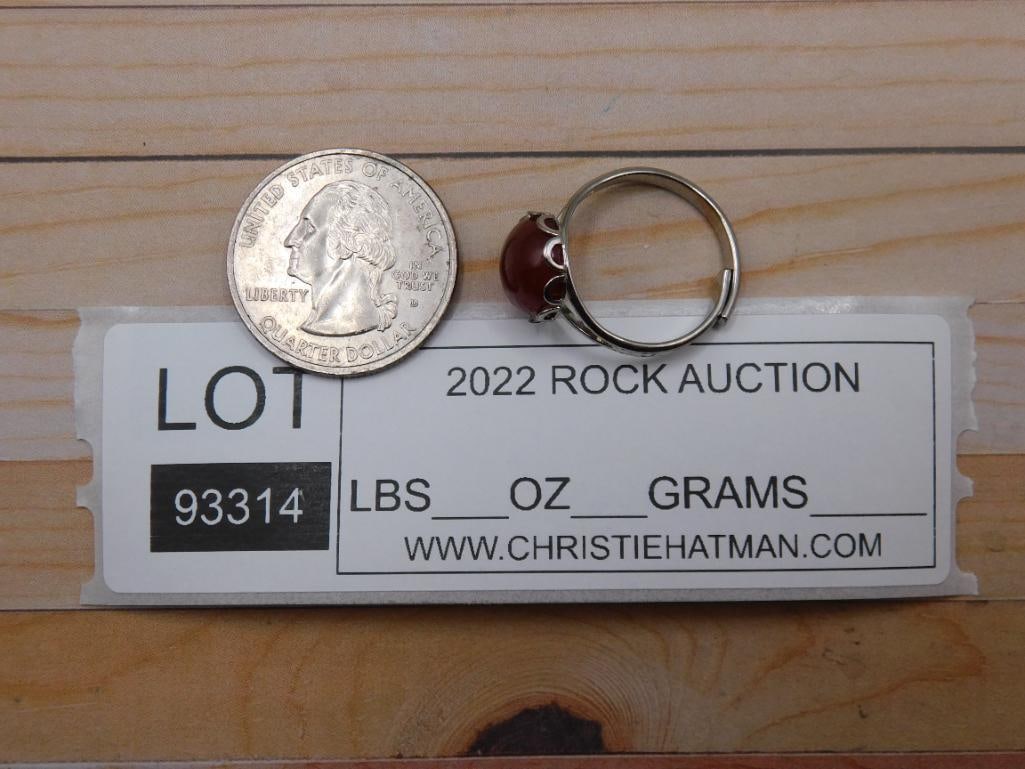 CARNELIAN RING ROCK STONE LAPIDARY SPECIMEN - 4