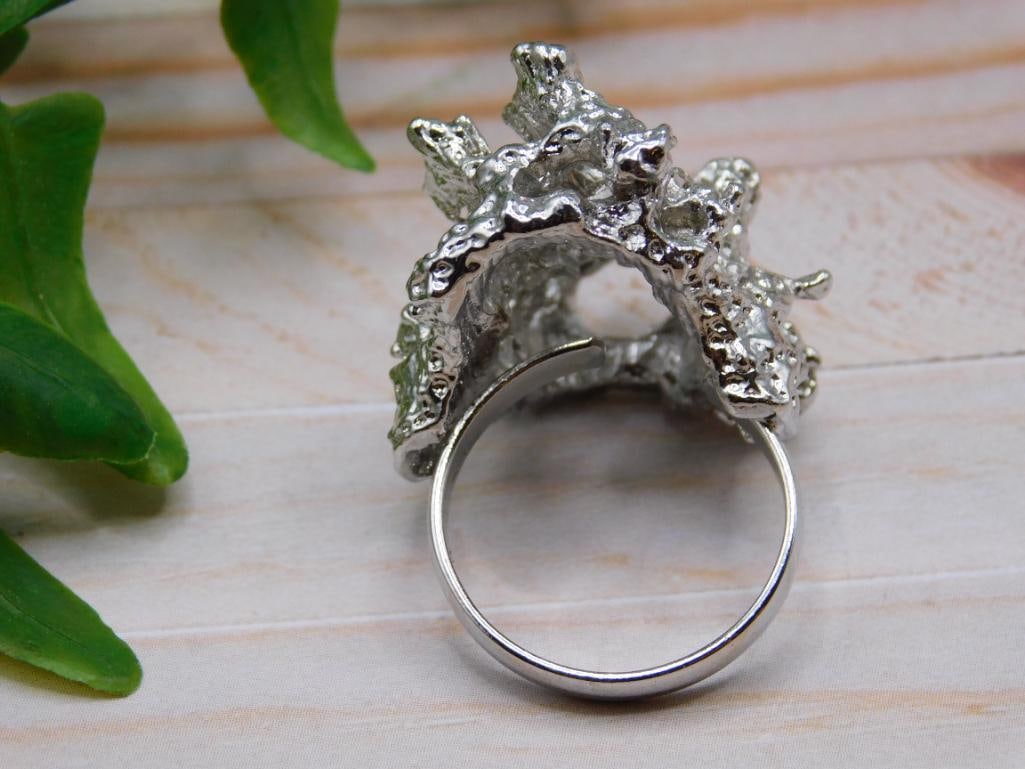 SILVER CLUSTER RING ROCK STONE LAPIDARY SPECIMEN - 3