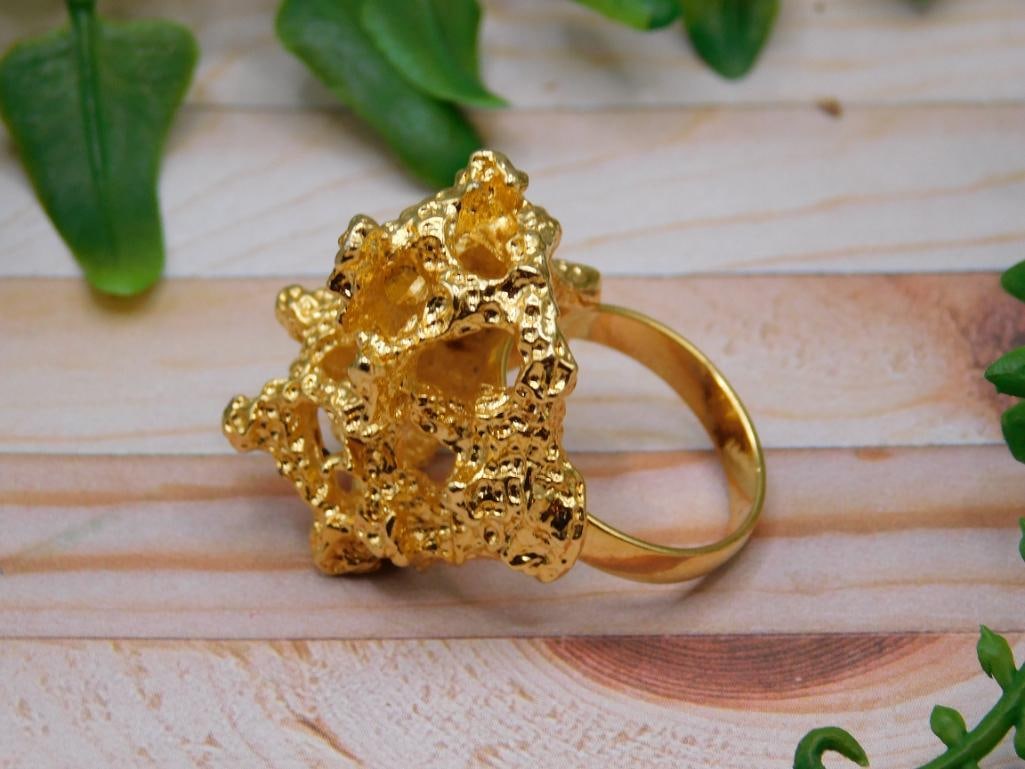 GOLD CLUSTER RING ROCK STONE LAPIDARY SPECIMEN - 2