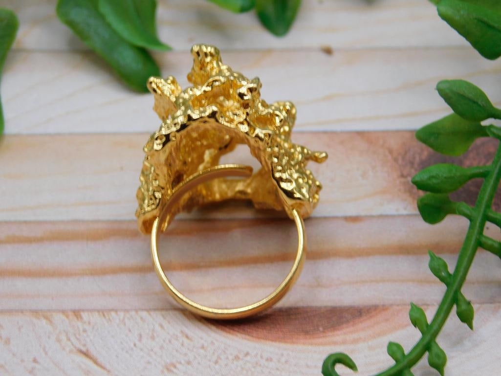 GOLD CLUSTER RING ROCK STONE LAPIDARY SPECIMEN - 3