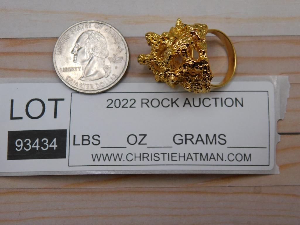 GOLD CLUSTER RING ROCK STONE LAPIDARY SPECIMEN - 4