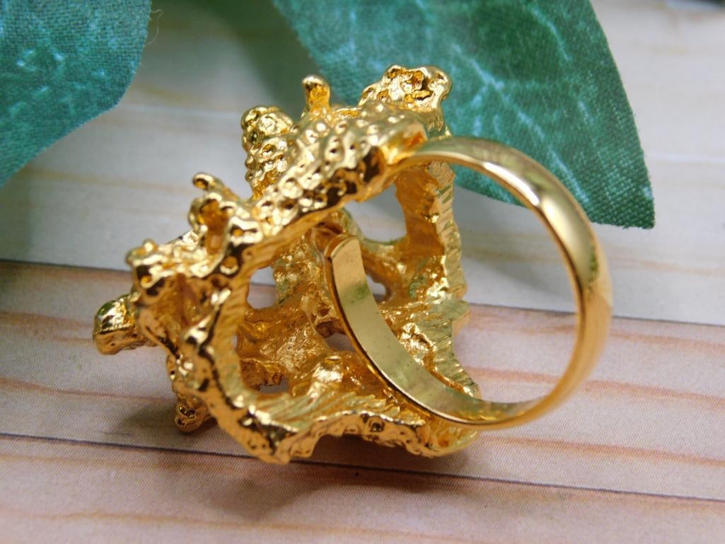 GOLD CLUSTER RING ROCK STONE LAPIDARY SPECIMEN - 2