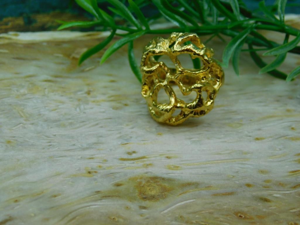 GOLD CLUSTER RING ROCK STONE LAPIDARY SPECIMEN: GOLD CLUSTER RING ROCK STONE LAPIDARY SPECIMEN