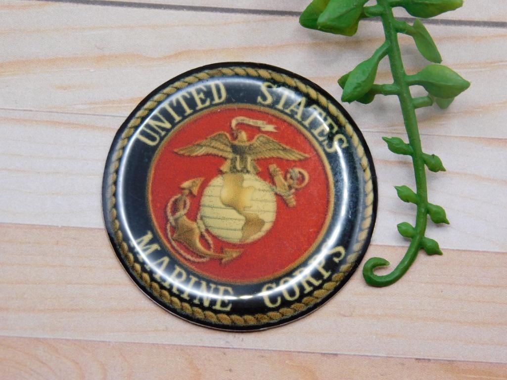 UNITED STATES MARINE CORPS CABOCHON ROCK STONE LAPIDARY SPECIMEN (1 of 2)