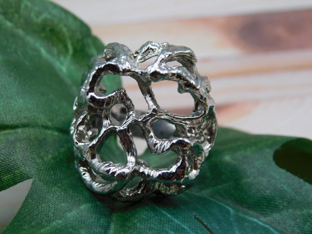 SILVER CLUSTER RING ROCK STONE LAPIDARY SPECIMEN (1 of 2)