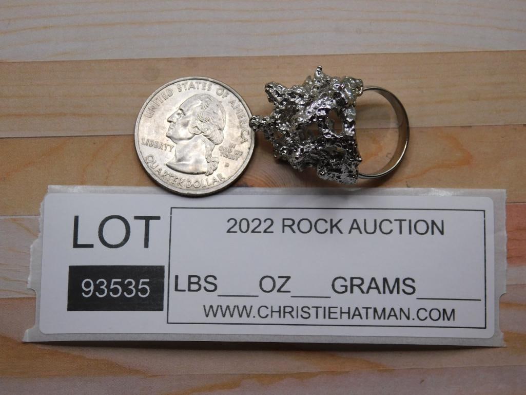 SILVER CLUSTER RING ROCK STONE LAPIDARY SPECIMEN - 2