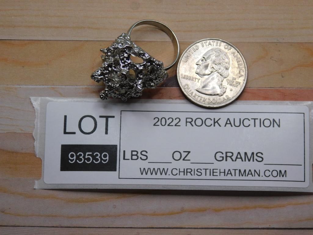 SILVER CLUSTER RING ROCK STONE LAPIDARY SPECIMEN - 2