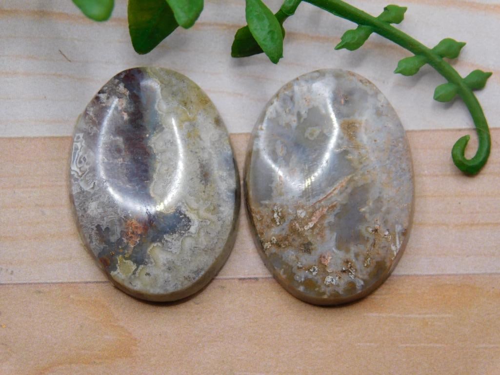 MEXICAN LACE CABOCHONS ROCK STONE LAPIDARY SPECIMEN: MEXICAN LACE CABOCHONS ROCK STONE LAPIDARY SPECIMEN