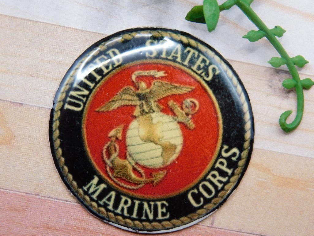 UNITED STATES MARINE CORPS CABOCHON ROCK STONE LAPIDARY SPECIMEN (1 of 2)