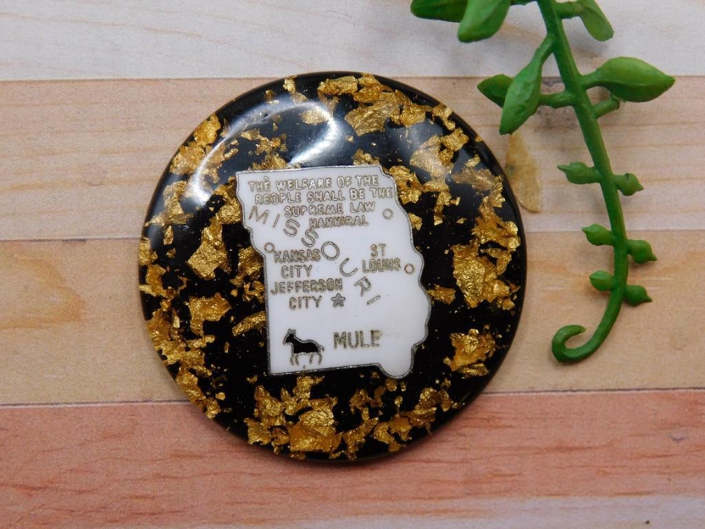 GOLD FLECKED MISSOURI CABOCHON ROCK STONE LAPIDARY SPECIMEN: GOLD FLECKED MISSOURI CABOCHON ROCK STONE LAPIDARY SPECIMEN