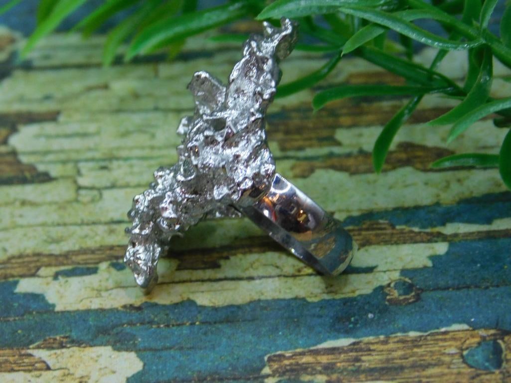 SILVER CLUSTER RING ROCK STONE LAPIDARY SPECIMEN - 2
