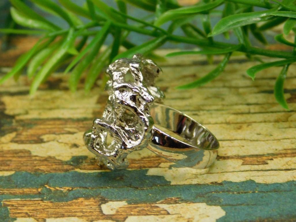 SILVER CLUSTER RING ROCK STONE LAPIDARY SPECIMEN - 2