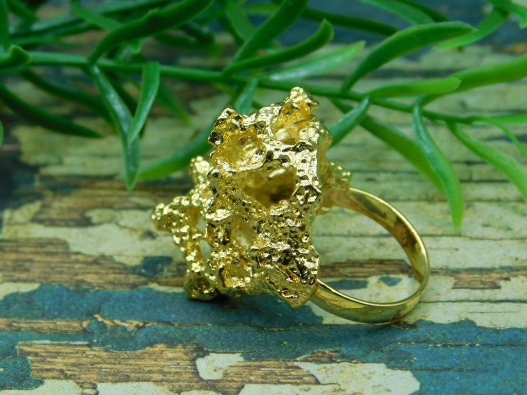 GOLD CLUSTER RING ROCK STONE LAPIDARY SPECIMEN - 2