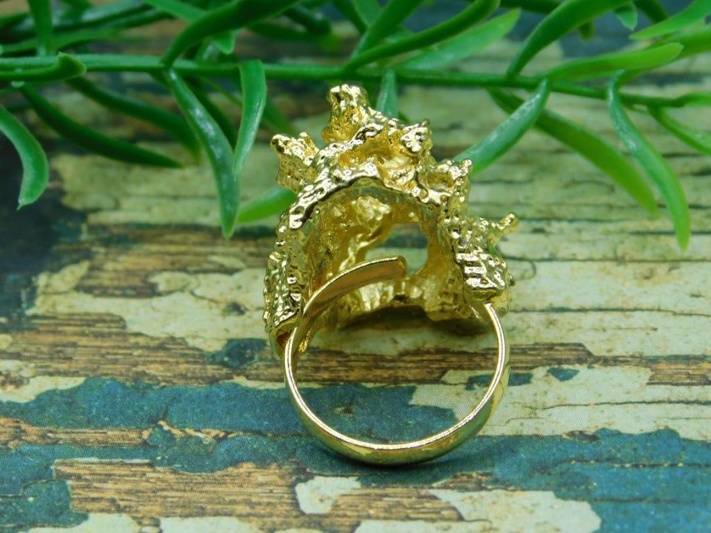 GOLD CLUSTER RING ROCK STONE LAPIDARY SPECIMEN - 3