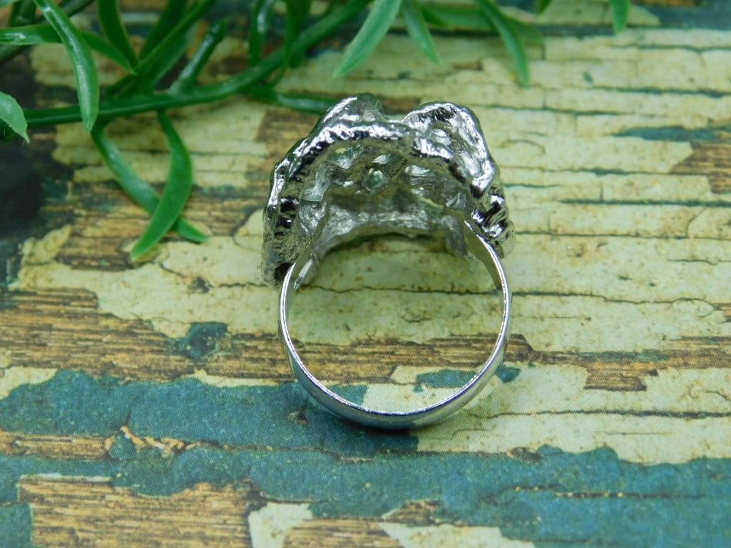 SILVER CLUSTER RING ROCK STONE LAPIDARY SPECIMEN - 3