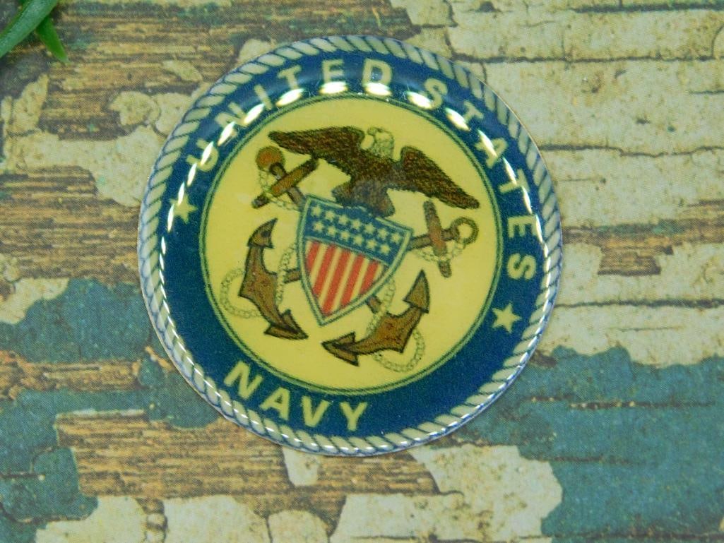 UNITED STATES NAVY CABOCHON ROCK STONE LAPIDARY SPECIMEN: UNITED STATES NAVY CABOCHON ROCK STONE LAPIDARY SPECIMEN