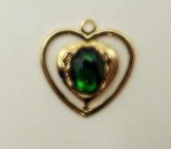 ABALONE STONE HEART PENDANT ROCK STONE LAPIDARY SPECIMEN: ABALONE STONE HEART PENDANT ROCK STONE LAPIDARY SPECIMEN