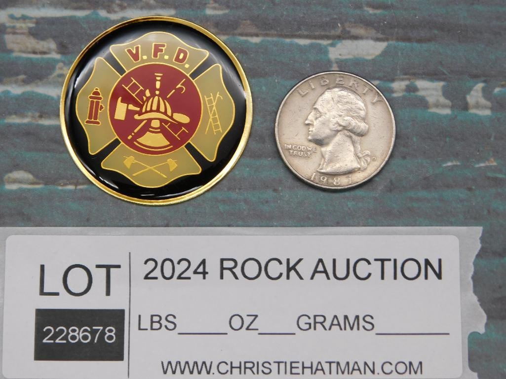 FIRE DEPARTMENT CABOCHON MEDALLION - 2