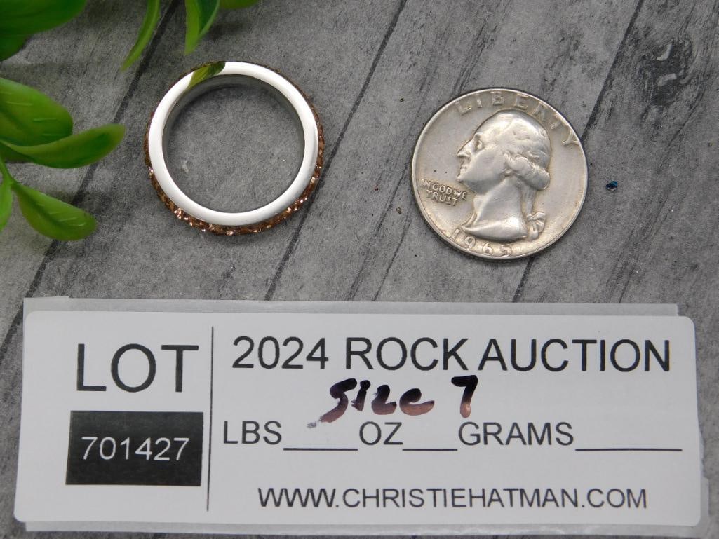 STONE RING ROCK STONE LAPIDARY SPECIMEN - 2