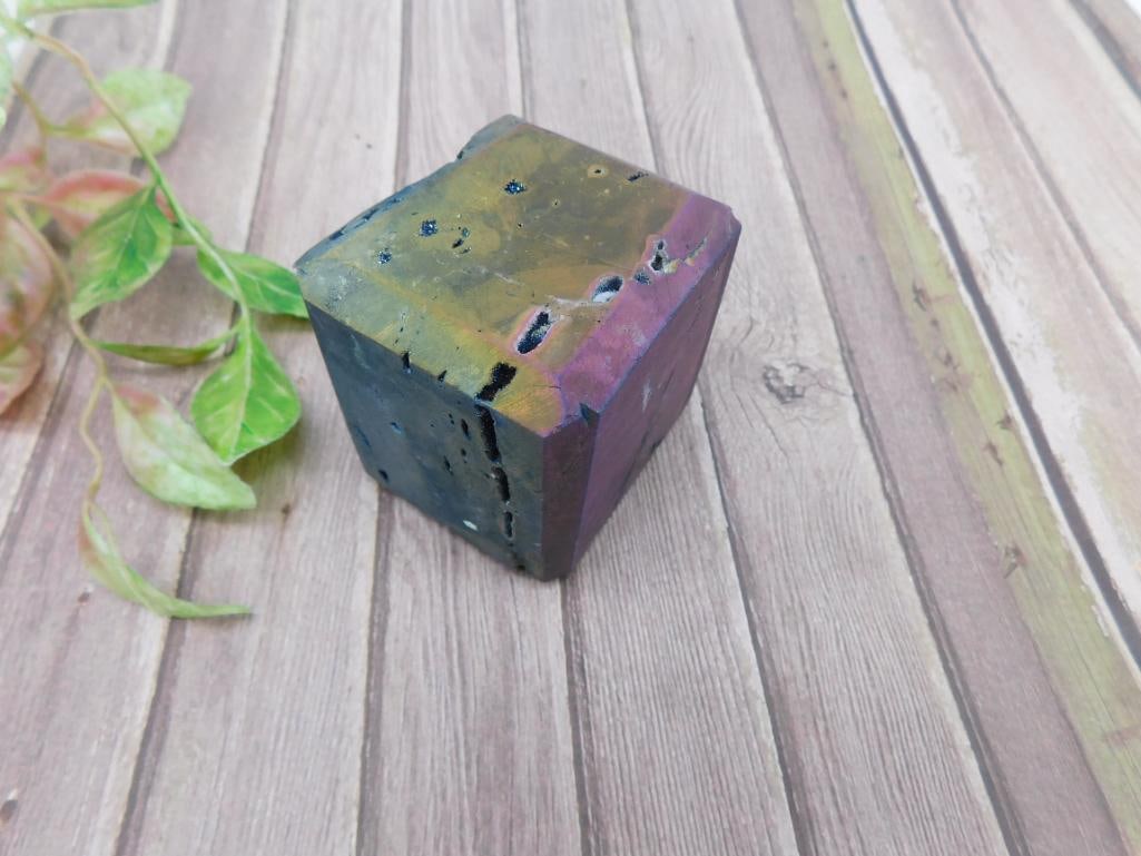 DRUZY TITANIUM CUBE ROCK STONE LAPIDARY SPECIMEN - 2