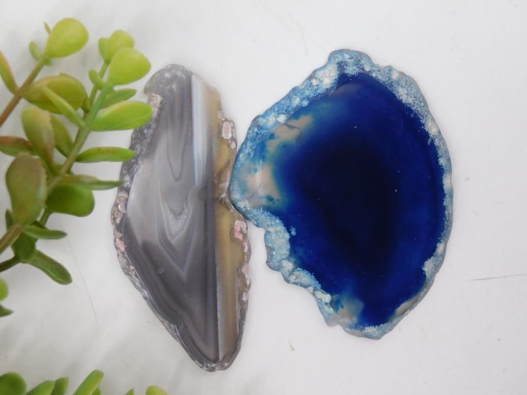 AGATE SLICES ROCK STONE LAPIDARY SPECIMEN: AGATE SLICES ROCK STONE LAPIDARY SPECIMEN