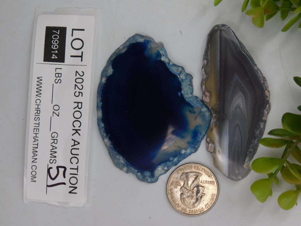 AGATE SLICES ROCK STONE LAPIDARY SPECIMEN - 2