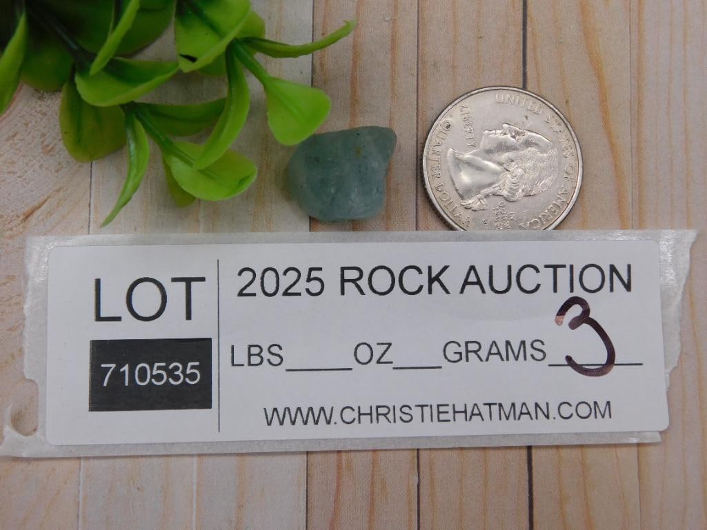 Aquamarine Specimen in Display Case - 3